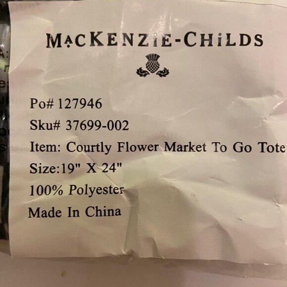 MacKenzie-Childs Courtly Check Apron and Flower to Market to go Tote - Picture 4 of 9